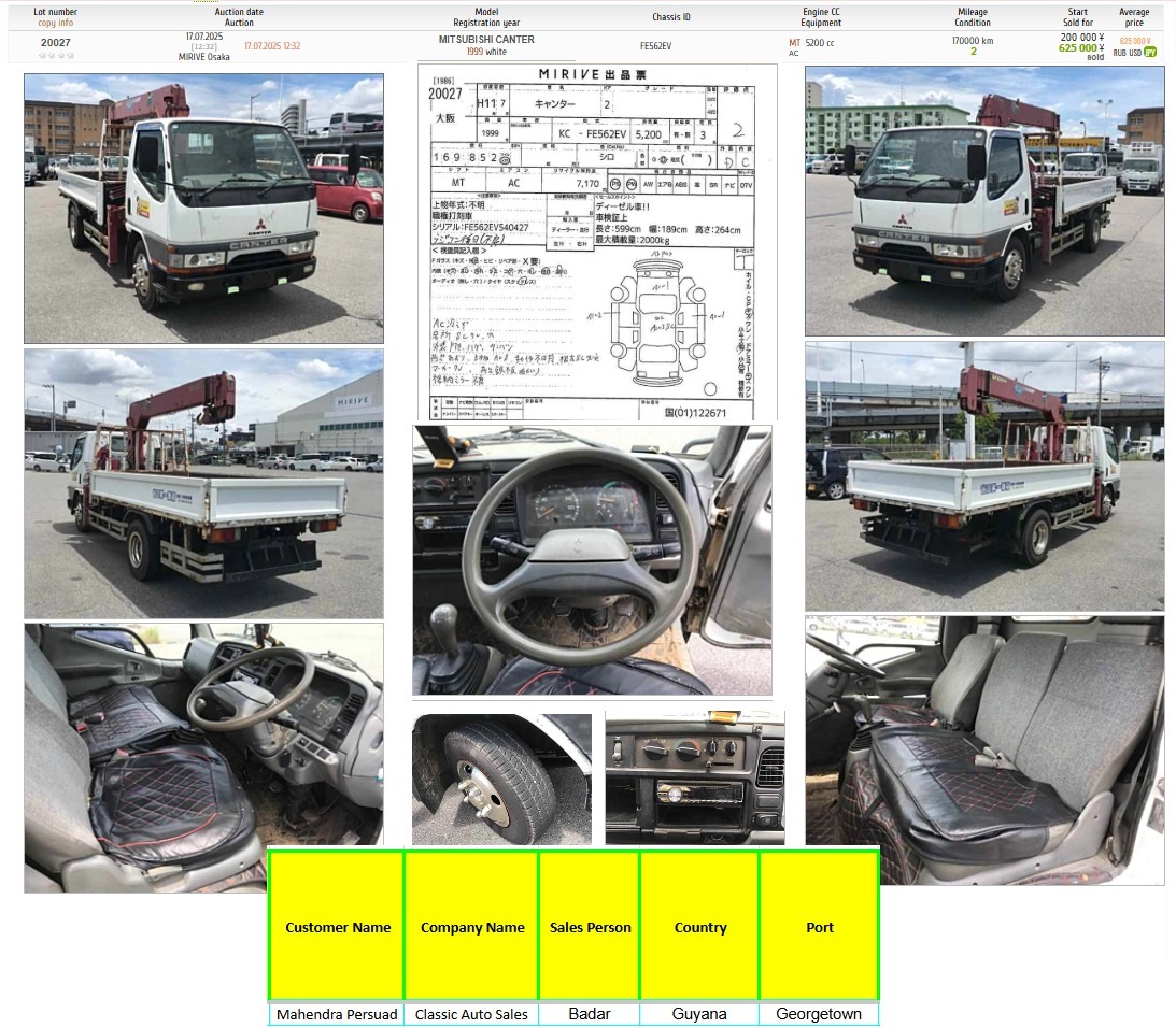 
								Mitsubishi Canter – Crane full									